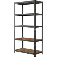 Songmics Opbergrek met 5 verstelbare planken, Vintagebruin + zwart / 40 X 90 X 180 cm / 1