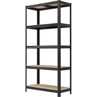 Songmics Opbergrek met 5 verstelbare planken, Zwart / 40 X 90 X 180 cm / 1