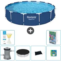 Bestway Steel Pro, ronde opblaasbare zwembad - 396x84 cm - 5-delig, model S211