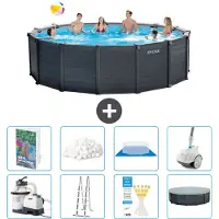 Intex Grafietpaneel zwembad, rond - 478x124 cm - 7-delig, model S691
