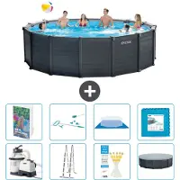 Intex Grafietpaneel zwembad, rond - 478x124 cm - 7-delig, model S539