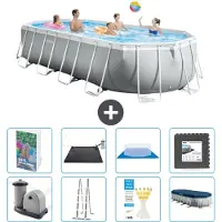 Intex Prism Frame Zwembad, Ovaal - 610x305x122 cm - 7-delig, model S543