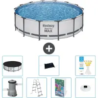 Bestway Steel Pro MAX, ronde opblaasbare zwembad - 427x122 cm - 6-delig, model S598