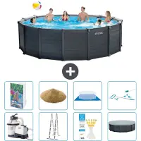 Intex Grafietpaneel zwembad, rond - 478x124 cm - 7-delig, model S580