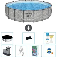 Bestway Steel Pro MAX, ronde opblaasbare zwembad - 549x122 cm - 6-delig, model S559