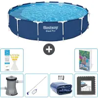 Bestway Steel Pro, ronde opblaasbare zwembad - 396x84 cm - 5-delig, model S217