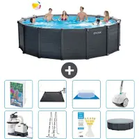Intex Grafietpaneel zwembad, rond - 478x124 cm - 7-delig, model S600