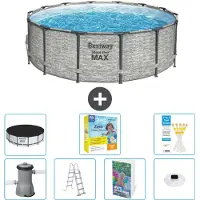 Bestway Steel Pro MAX, ronde opblaasbare zwembad - 427x122 cm - 6-delig, model S526