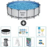 Bestway Steel Pro MAX, ronde opblaasbare zwembad - 488x122 cm - 6-delig, model S548