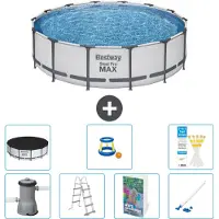 Bestway Steel Pro MAX, ronde opblaasbare zwembad - 427x122 cm - 6-delig, model S590