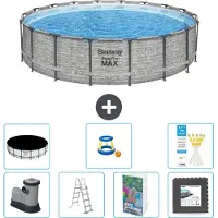 Bestway Steel Pro MAX, ronde opblaasbare zwembad - 549x122 cm - 6-delig, model S525