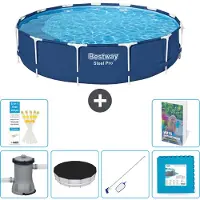 Bestway Steel Pro, ronde opblaasbare zwembad - 396x84 cm - 5-delig, model S191