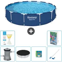 Bestway Steel Pro, ronde opblaasbare zwembad - 396x84 cm - 5-delig, model S269