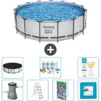 Bestway Steel Pro MAX, ronde opblaasbare zwembad - 488x122 cm - 6-delig, model S536