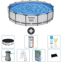 Bestway Steel Pro MAX, ronde opblaasbare zwembad - 457x122 cm - 6-delig, model S619