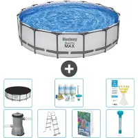 Bestway Steel Pro MAX, ronde opblaasbare zwembad - 457x122 cm - 6-delig, model S574