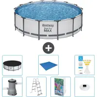 Bestway Steel Pro MAX, ronde opblaasbare zwembad - 427x122 cm - 6-delig, model S596
