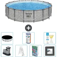 Bestway Steel Pro MAX, ronde opblaasbare zwembad - 549x122 cm - 6-delig, model S563
