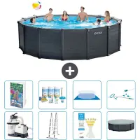 Intex Grafietpaneel zwembad, rond - 478x124 cm - 7-delig, model S615