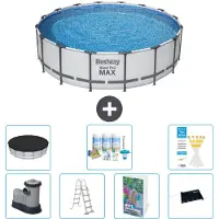 Bestway Steel Pro MAX, ronde opblaasbare zwembad - 488x122 cm - 6-delig, model S632