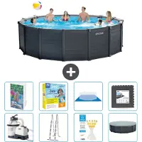 Intex Grafietpaneel zwembad, rond - 478x124 cm - 7-delig, model S607