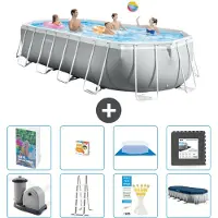 Intex Prism Frame Zwembad, Ovaal - 610x305x122 cm - 7-delig, model S525
