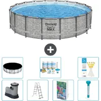 Bestway Steel Pro MAX, ronde opblaasbare zwembad - 549x122 cm - 6-delig, model S574