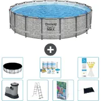 Bestway Steel Pro MAX, ronde opblaasbare zwembad - 549x122 cm - 6-delig, model S632