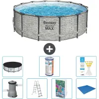 Bestway Steel Pro MAX, ronde opblaasbare zwembad - 427x122 cm - 6-delig, model S594