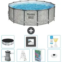 Bestway Steel Pro MAX, ronde opblaasbare zwembad - 427x122 cm - 6-delig, model S608