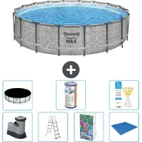 Bestway Steel Pro MAX, ronde opblaasbare zwembad - 549x122 cm - 6-delig, model S594