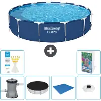 Bestway Steel Pro, ronde opblaasbare zwembad - 396x84 cm - 5-delig, model S248