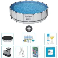 Bestway Steel Pro MAX, ronde opblaasbare zwembad - 488x122 cm - 6-delig, model S536