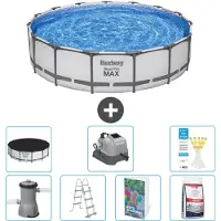 Bestway Steel Pro MAX, ronde opblaasbare zwembad - 457x122 cm - 6-delig, model S649
