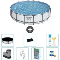 Bestway Steel Pro MAX, ronde opblaasbare zwembad - 549x122 cm - 6-delig, model S559