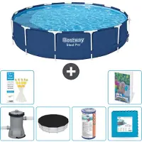 Bestway Steel Pro, ronde opblaasbare zwembad - 396x84 cm - 5-delig, model S254