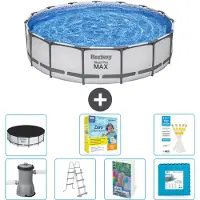 Bestway Steel Pro MAX, ronde opblaasbare zwembad - 457x122 cm - 6-delig, model S566