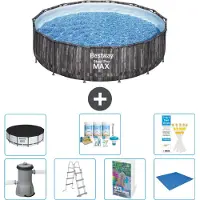 Bestway Steel Pro MAX, ronde opblaasbare zwembad - 427x107 cm - 6-delig, model S599
