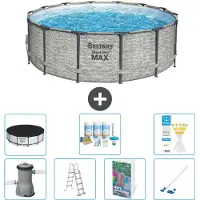 Bestway Steel Pro MAX, ronde opblaasbare zwembad - 427x122 cm - 6-delig, model S658