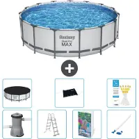 Bestway Steel Pro MAX, ronde opblaasbare zwembad - 488x122 cm - 6-delig, model S600