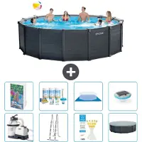 Intex Grafietpaneel zwembad, rond - 478x124 cm - 7-delig, model S576