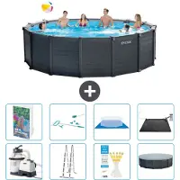 Intex Grafietpaneel zwembad, rond - 478x124 cm - 7-delig, model S583