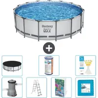 Bestway Steel Pro MAX, ronde opblaasbare zwembad - 488x122 cm - 6-delig, model S602