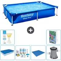 Bestway Steel Pro, rechthoekig zwembad - 221x150x43 cm - 5-delig, model S77