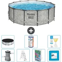 Bestway Steel Pro MAX, ronde opblaasbare zwembad - 427x122 cm - 6-delig, model S602