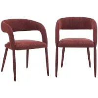 Sweeek Moderne stoel van stof (set van 2) Bordeauxrood