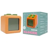 Eco-Light Een wekker in de vorm van een oranje blok
