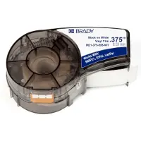 Brady M21-375-595-WT tape vinyl | zwart op wit | 9,53mm x 6,40m