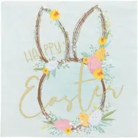 Papstar 15x 20 Servetten 3-laags 1/4 vouw 33 cm x 33 cm Easter Accents