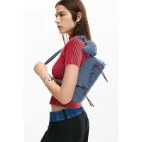 Desigual Schoudertas blauw denim / geel / oranje / cranberry